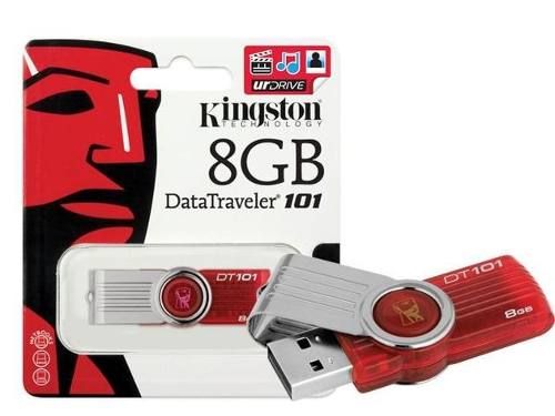 Kit com 10  Pen Drives Kingston Dt101 8gb Original Lacrado