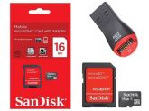 Cartão Memória Micro Sd Sdhc 16gb Sandisk Lacrado + Leitor